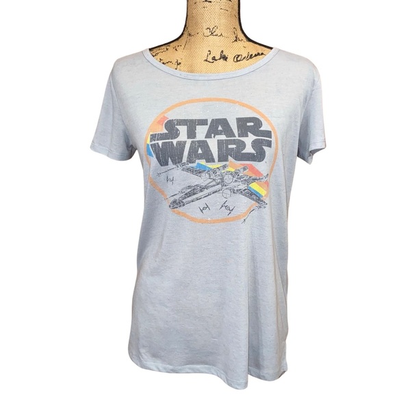 Gray Star Wars Slub Knit Short Sleeve Tee Shirt Size M - Picture 1 of 7